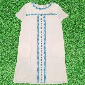 *SOLD* VINEYARD VINES Embroidered Scoop Neck Dress Blue & White Girls Size 14